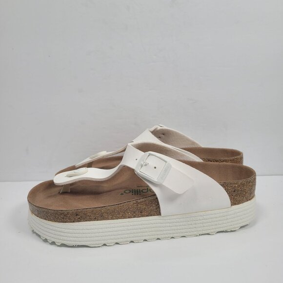 Papillio by Birkenstock Gizeh Platform Vegan Womens White Sandal US Size 6 EU 37 - Picture 2 of 8